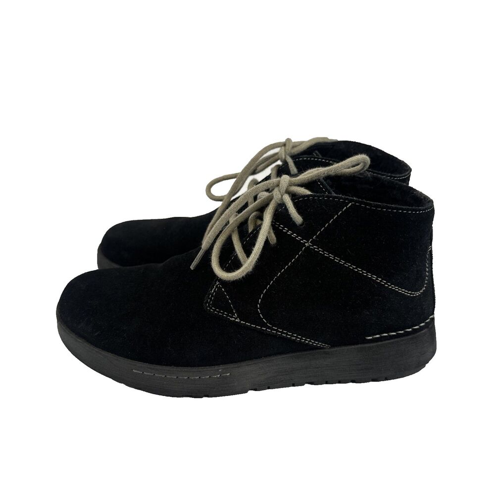 Josef Seibel Anna 08 Ankle Boot Black Suede Lace Up Chukka Womens 39 US 8 - 8.5